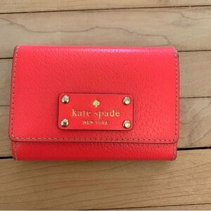 Kate Spade Neon Coral Keyring Card Wallet